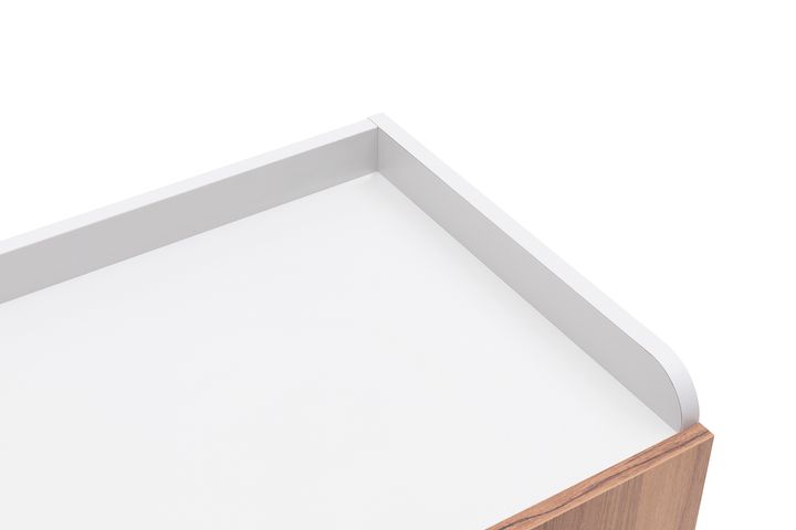 Tema Bedside Table, Grey & Walnut