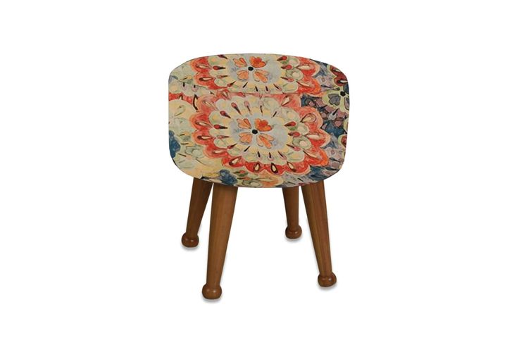 Asedia Maeve Schommelstoel met Bloemenpatroon, Veelkleurig & Natuurlijke Kleur