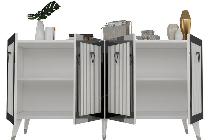 Bare Sideboard, White & Silver