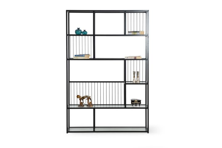 Lola Metalen Boekenkast, Zwart, 120 Cm