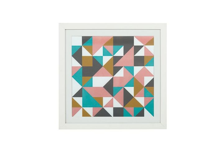 Geometrische Vormen Afbeelding met Frame, Wit