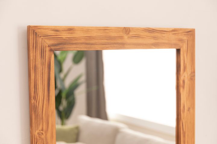 Wood Rechthoekige Houten Staande Spiegel, 140x60 cm, Bruin