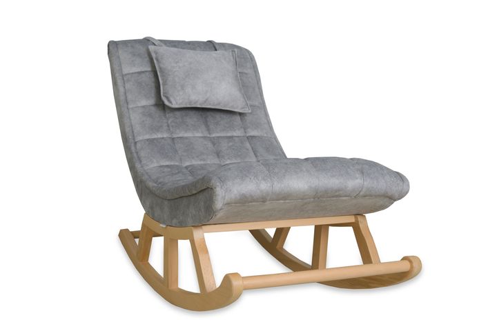 Asedia Maeve Schommelstoel, Grijs & Natuurlijke Kleur