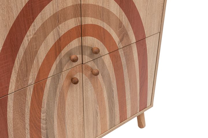 Iris Multifunctioneel Kast met Houten Poten