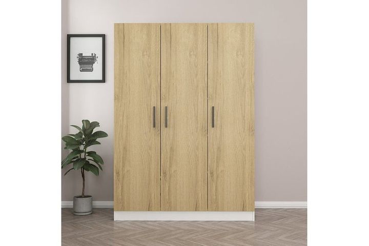 Medway Itz Kledingkast met 3 Deuren en 2 Lades, 190 cm, Walnoot