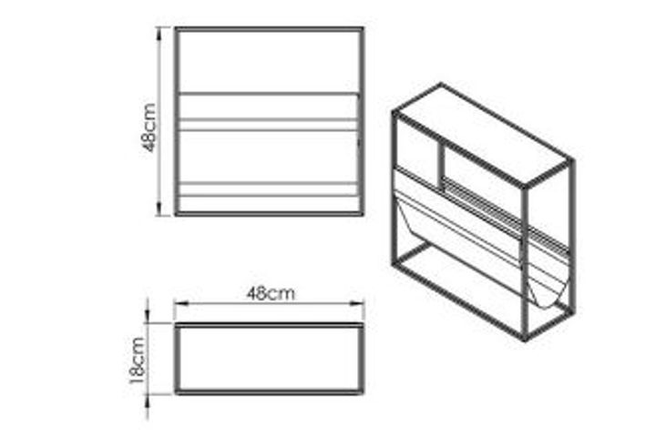 Max Magazine Holder and Side Table, Black