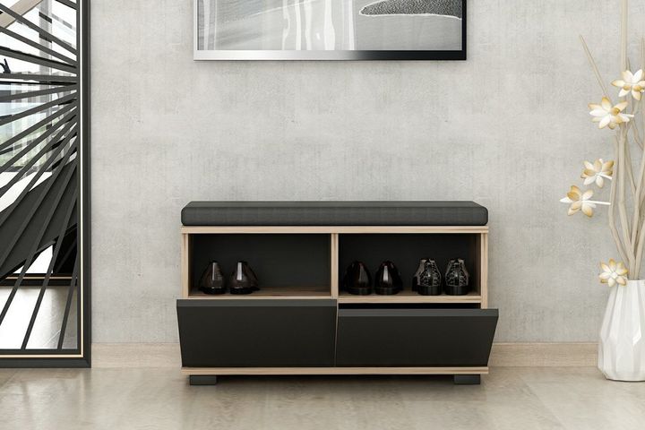 Medway Drago Schoenenkast & Kruk, Zwart