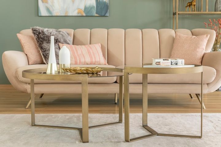 Tribeca Duo Coffee Table, Brass
