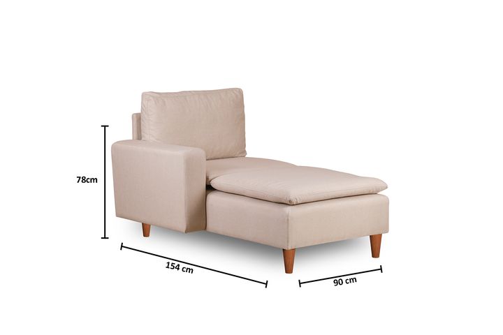 Pafu Lungo Chaise Longue, Creme