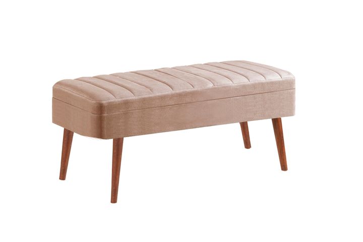 Vina Stoffen Bank Met Opbergruimte, Walnoot Steenkleur