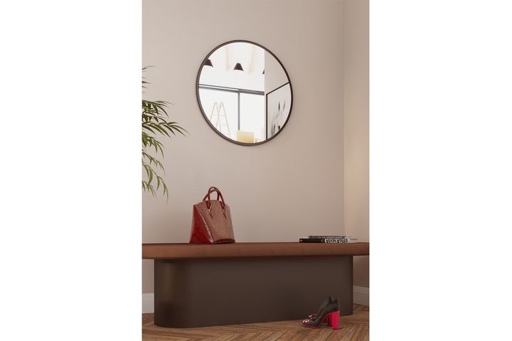 Marsah Neptune Ronde Spiegel, 70x70 cm, Zwart