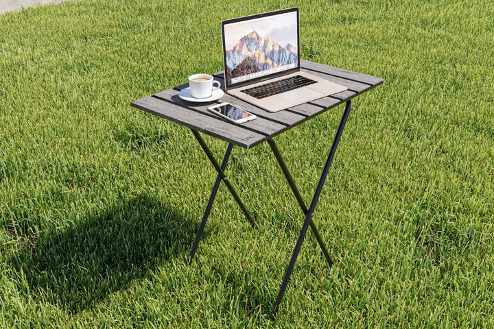 Bino Opklapbare Tuintafel, Rookgrijs