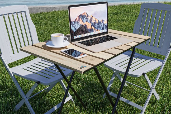 Bino Opklapbare Tuintafel, Creme