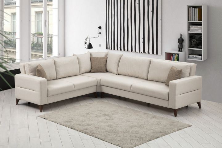 Kristal Hoekbank, Beige