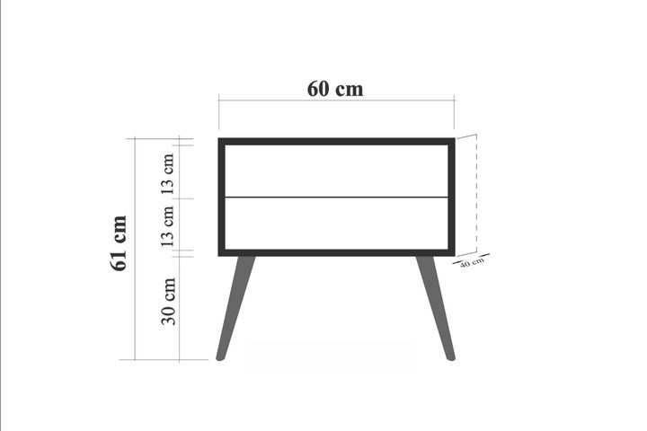 City Triangle Bedside Table, Oak