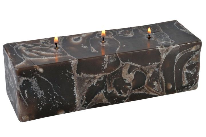 Marble Umber Gardenia Scented Candle Block, Mink