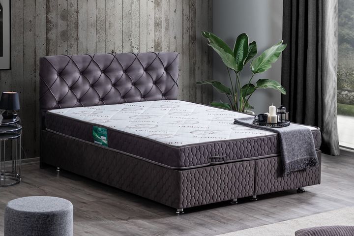 Vita Boxspringbedset, 160x200 cm, Grijs