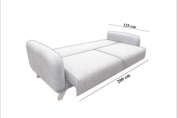 Hera 3-Zitsbank met slaapfunctie met opslagruimte (Kleurkeuze Stof In Showroom)