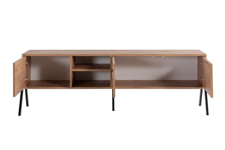 Yanke TV-Meubel met Boekenrek, 180 cm, Pijnboom