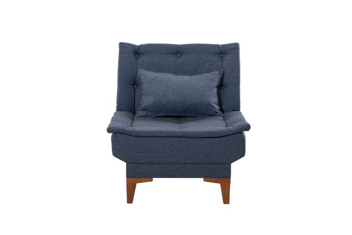 Kelly Fauteuil In Linnen Stof, Donkerblauw