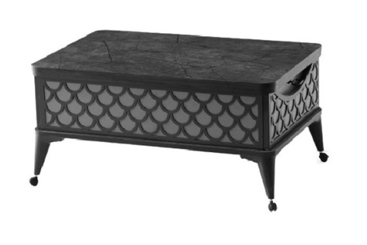 Zerenland 17 Smart Salontafel Op Wielen Met Dubbele Laden, Antraciet