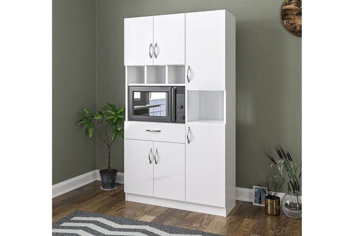 Aeka Kitchen Cabinet, White | Vivense London
