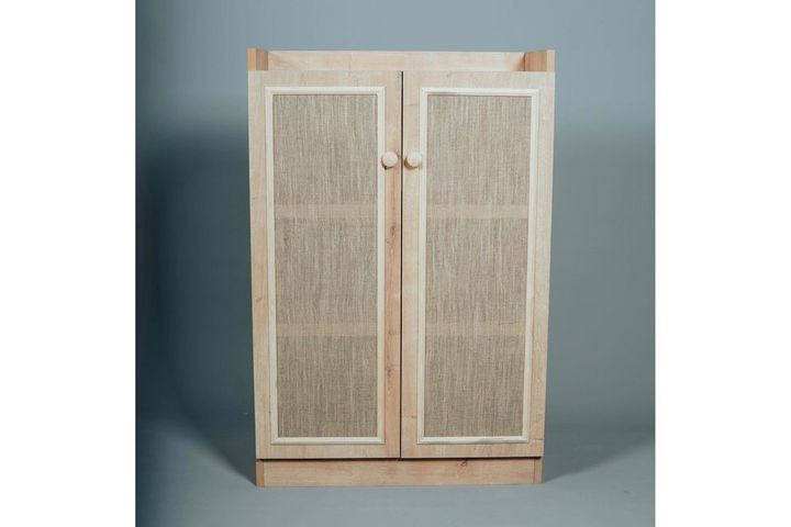 Retro Cabinet with Jute Doors, Natural