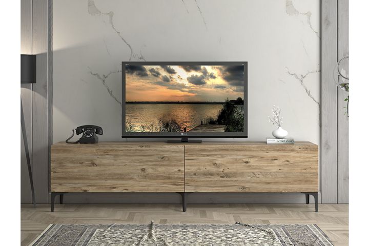 Vega TV-Meubel met Deuren, 200 cm, Pijnboom