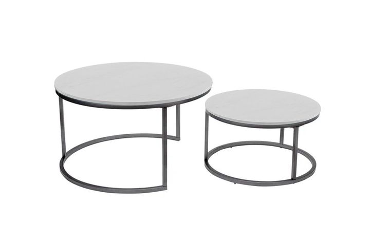 Vita Coffee Table Set, White & Black