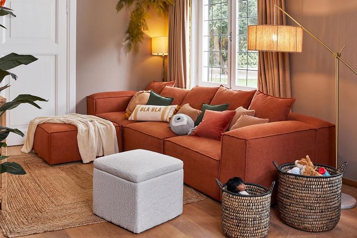 Frid Modulaire Hoekbank, Baksteenrood