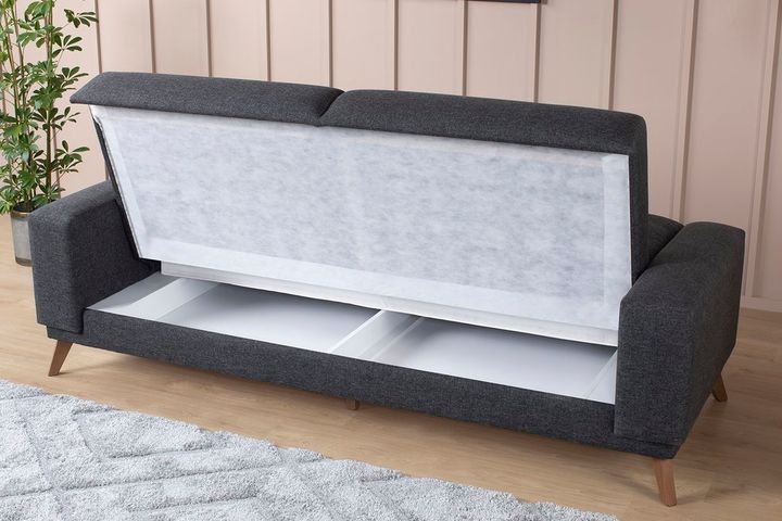 Lego 3-Zitsbank met Bed, Antraciet (Kleurkeuze Stof In Showroom)