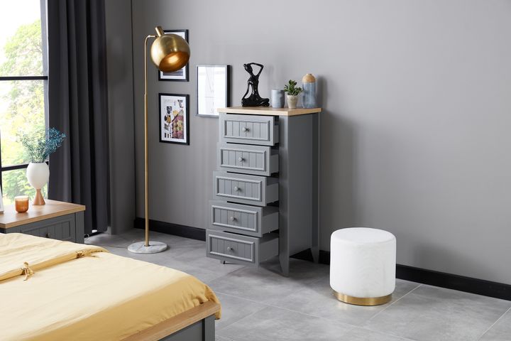 Lora Hoge Ladekast, Grijs