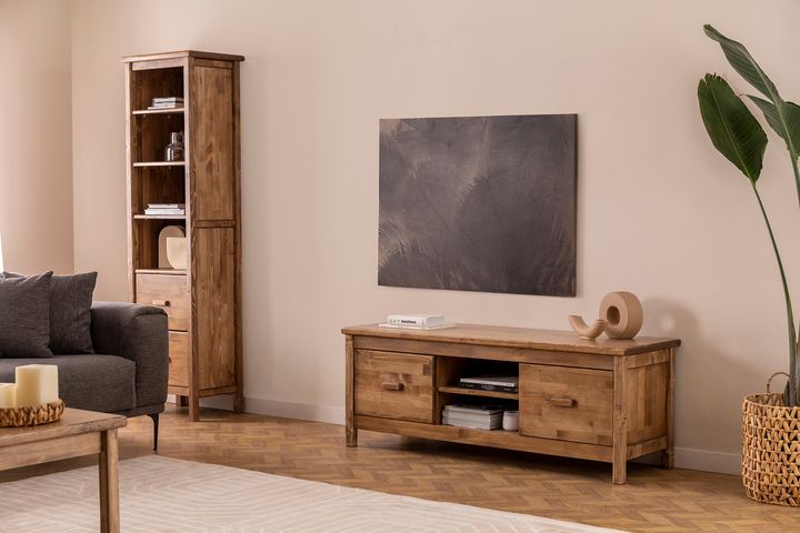 Ranch Boekenrek met Lades, 4 Rekken, Walnoot