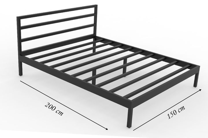 Vigo Bedframe, 150x200 cm, Zwart
