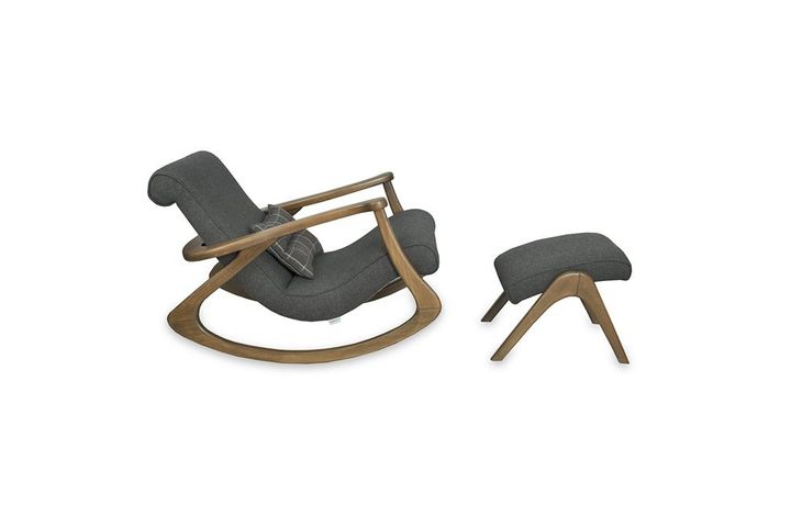 Asedia Schommelstoel, Asgrauw, Antraciet en Walnoot