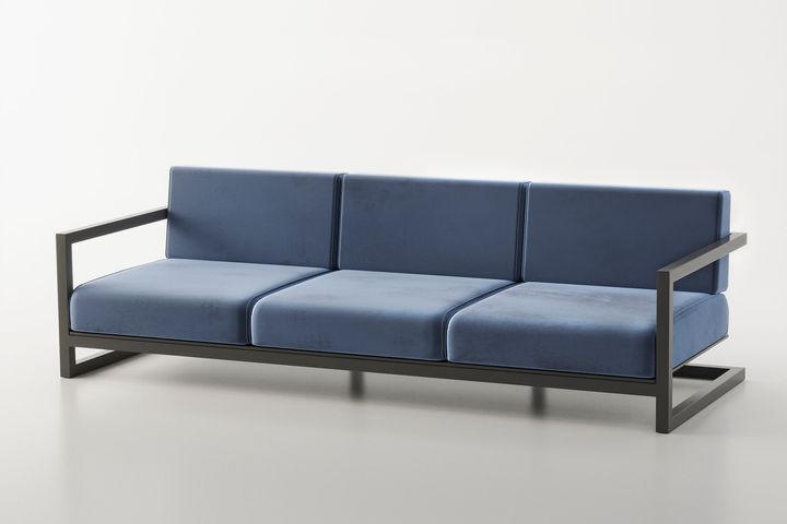 Zenio Three Seater Outdoor Sofa, Navy