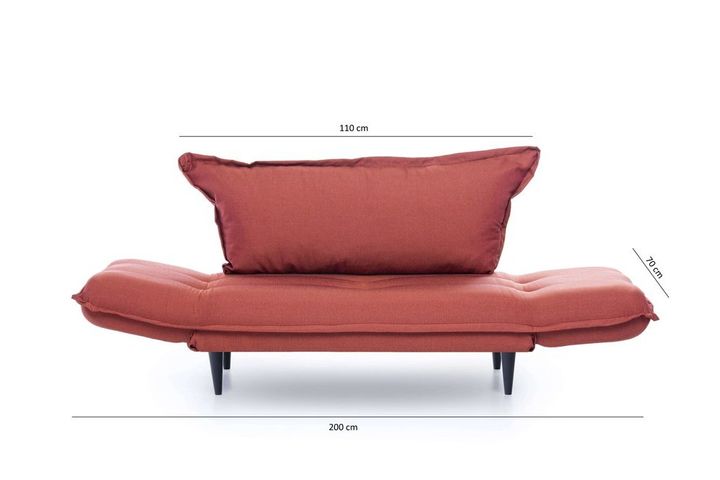 Futon Vino 2-Zitsbank, Steenrood