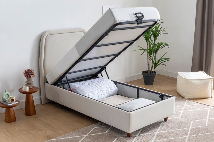 Luna Arche Boxspring Set, 90x190 cm, Creme