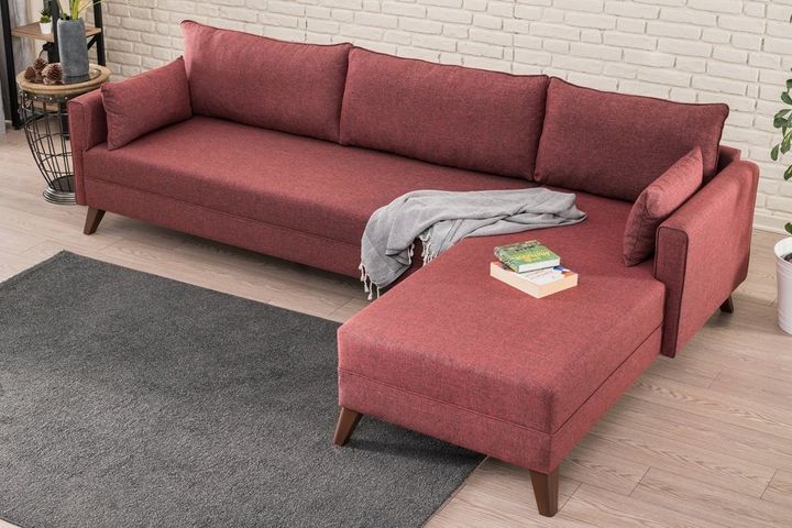 Bella Soft Mini Hoekbank Rechts, Wijnrood