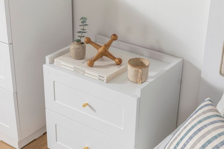 Henry Nachtkastje, 2 Laden, Wit