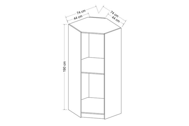 Medway Hoekkast met 1 Deur, Wit