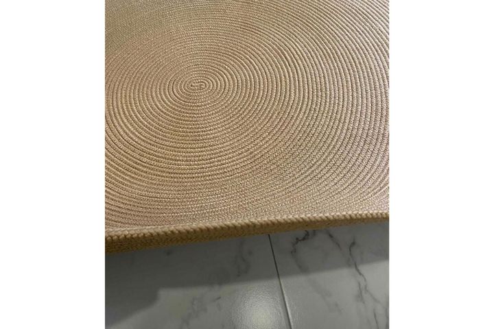 Milda Rond Jute Tapijt, 200x200 cm, Bruin