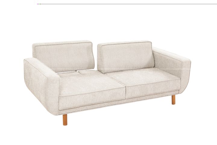 Larus 3-Zitsbank, Creme, Natuurlijke Poten