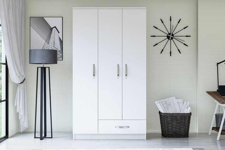 Life Kledingkast met 3 Deuren, Wit