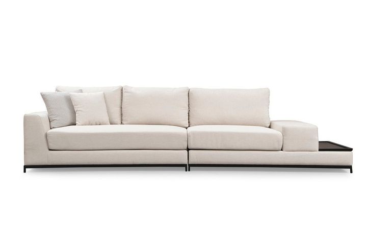 Soho 3-Sitzer Sofa mit Beistelltisch, Rechts, Creme