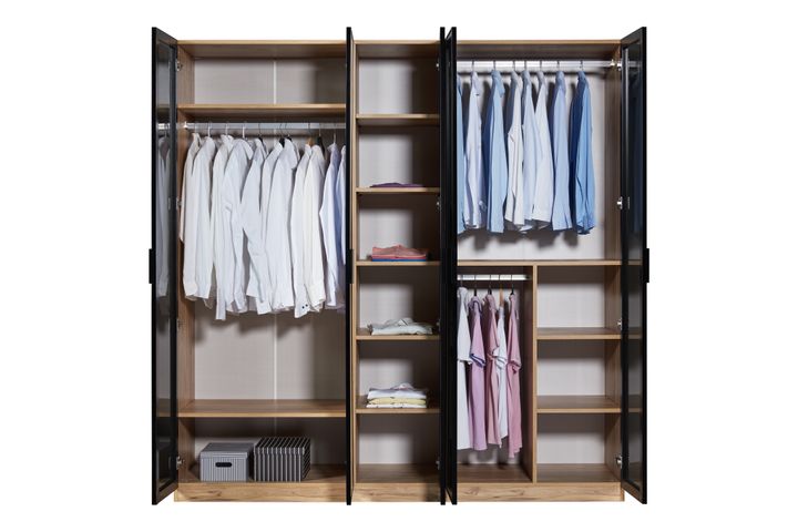 Ety Glazen Kledingkast met 5 Deuren