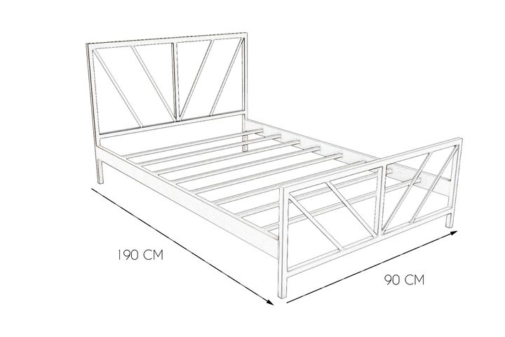 Ingolstadt Bedframe, 90x190 cm, Zwart