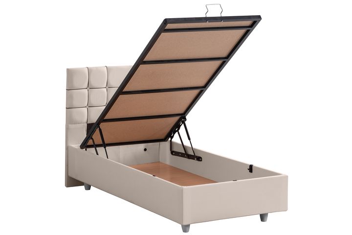 Almada Box, Hoofdbord En Letto Matras, Creme, 100X200