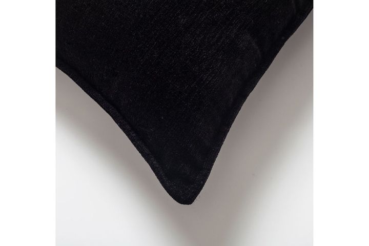 Alina Velvet Cushion Cover, 50 x 50 cm, Black
