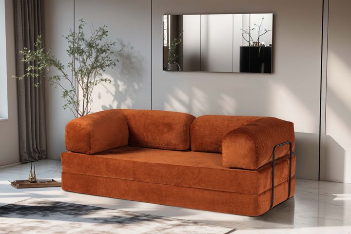 ルイページ LİNA ÇOK AMAÇLI YATAKLI AKTİVİTE KOLTUĞU, KİREMİT, 80X160